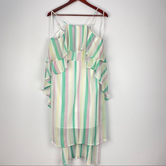 NWT BCBGeneration Stripe Ruffle Dress - Picture 4 of 6